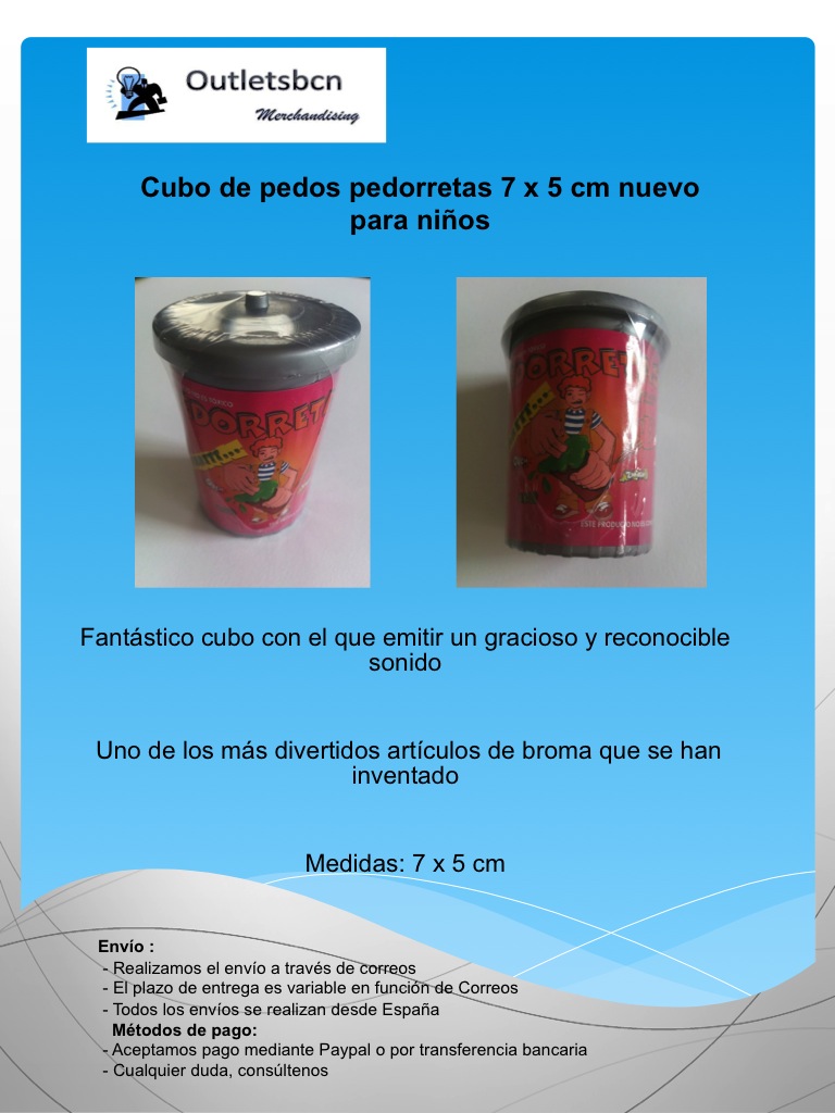 Cubo de pedos pedorretas 7 x 5 cm nuevo para niños juegos juguetes